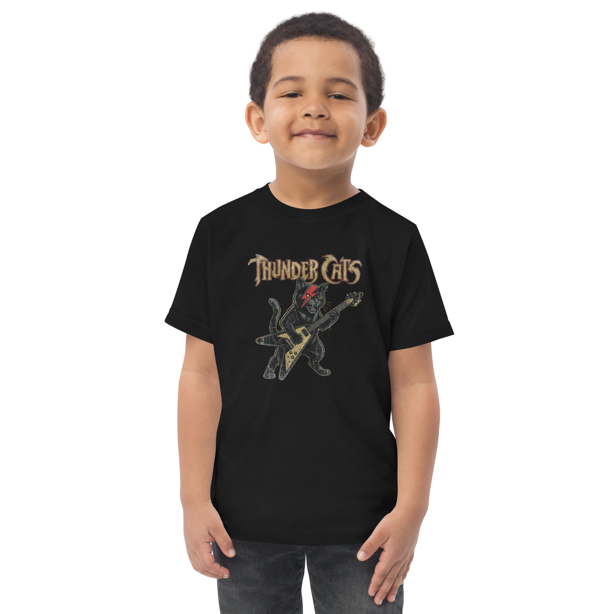 Lightning Bolt Rocker Cat Toddler Jersey T Shirt - View 1