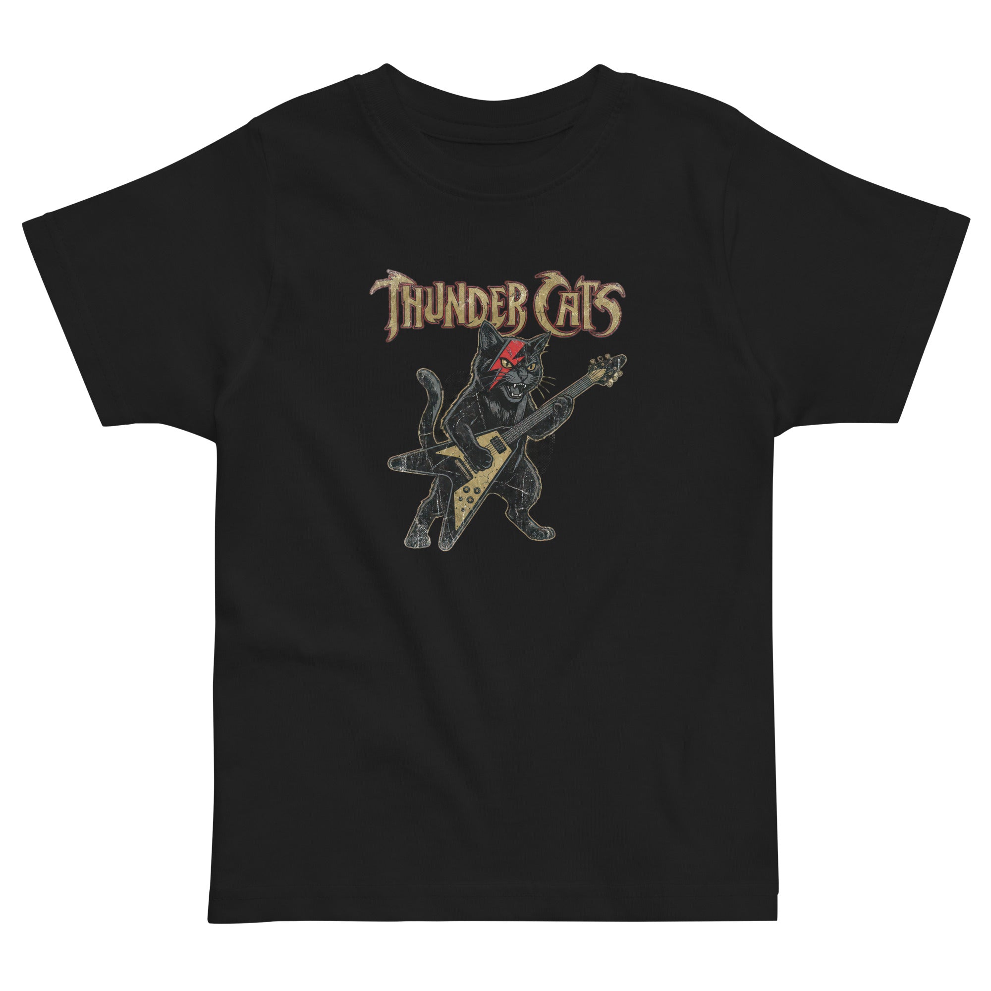 Lightning Bolt Rocker Cat Toddler Jersey T Shirt - View 2