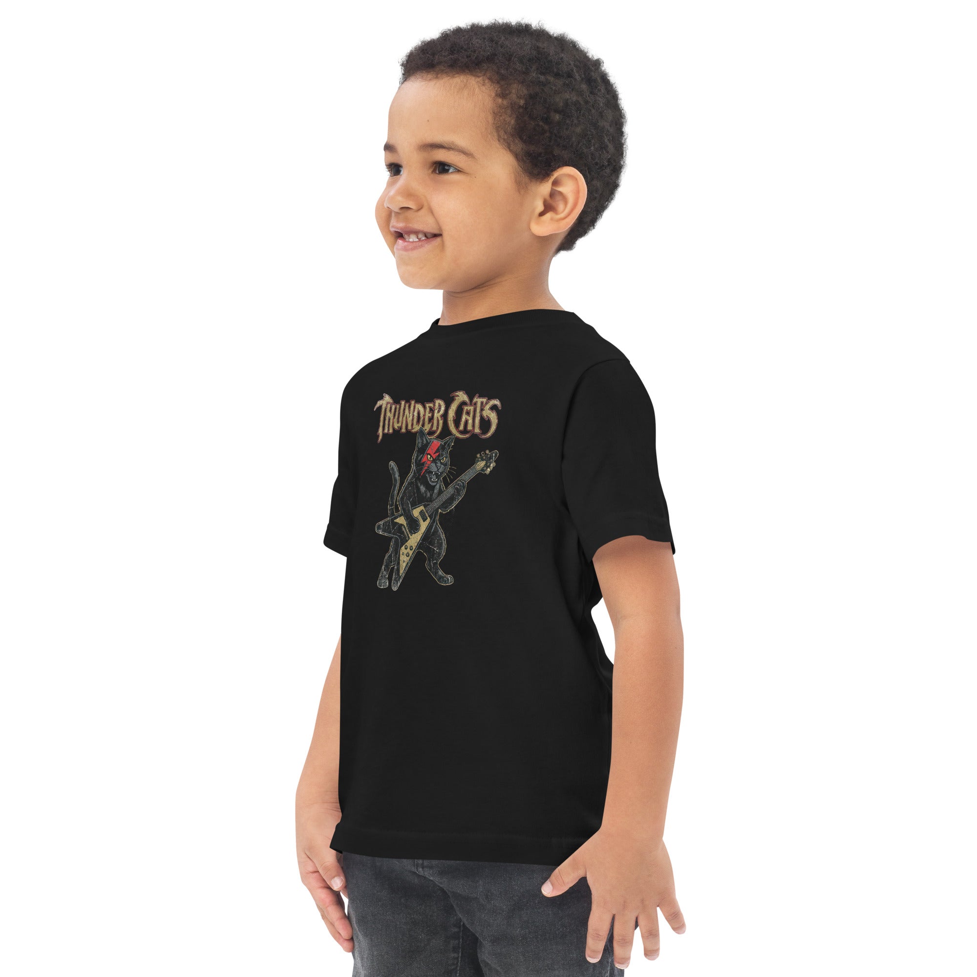Lightning Bolt Rocker Cat Toddler Jersey T Shirt - View 25