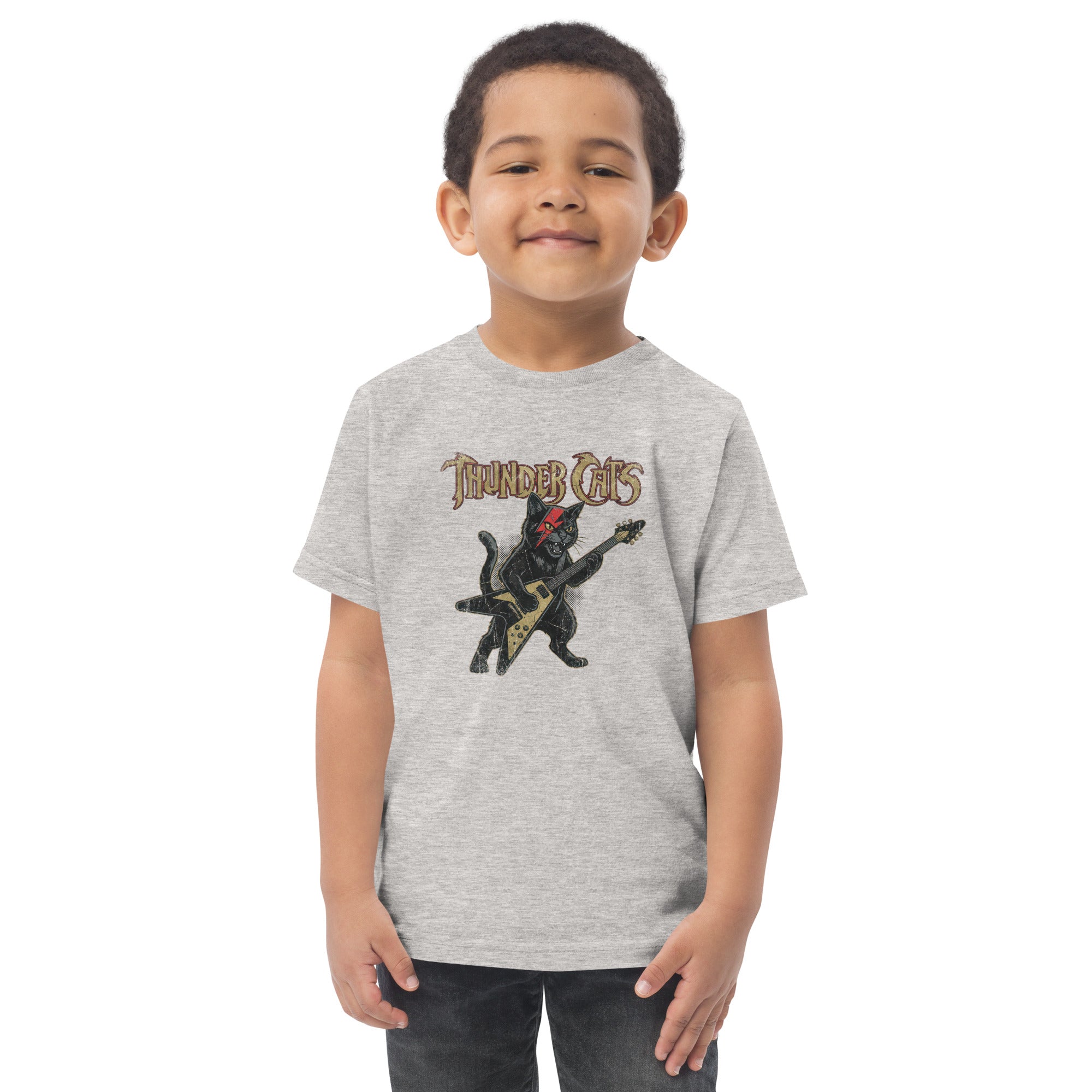 Lightning Bolt Rocker Cat Toddler Jersey T Shirt - View 16
