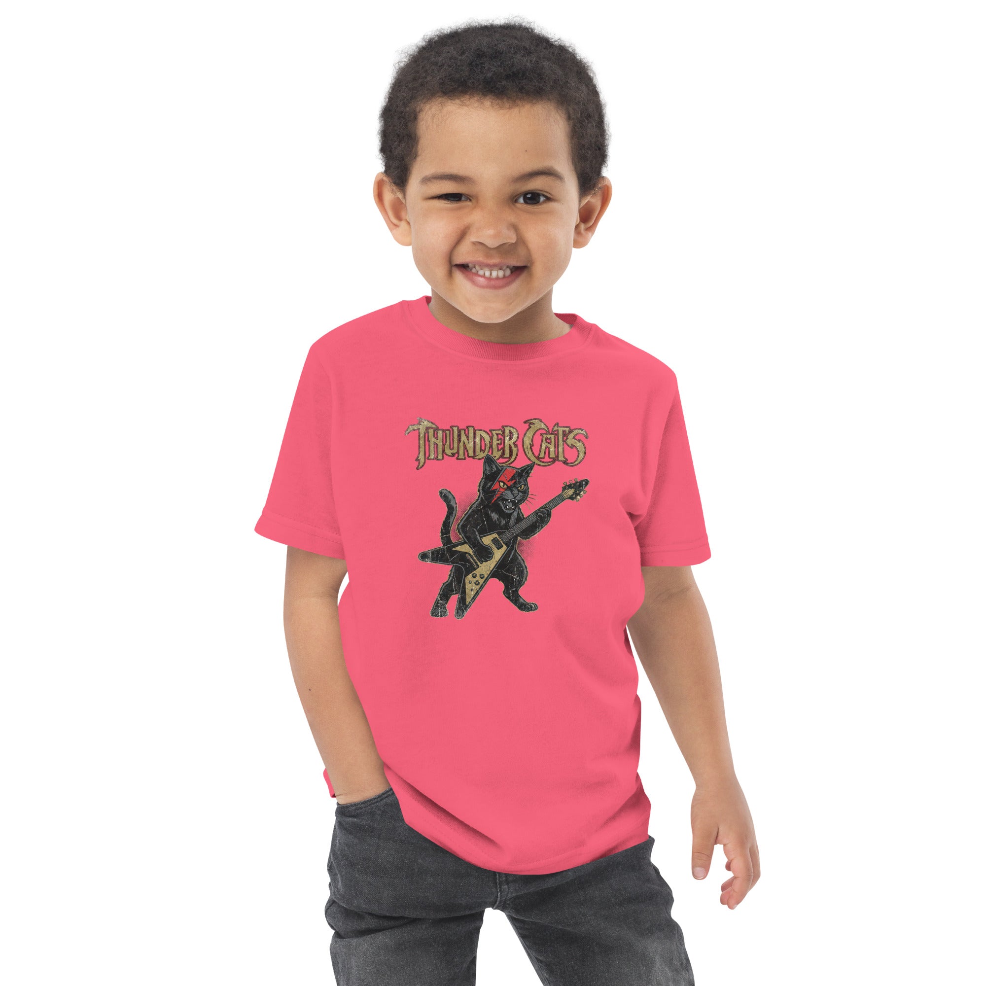 Lightning Bolt Rocker Cat Toddler Jersey T Shirt - View 33