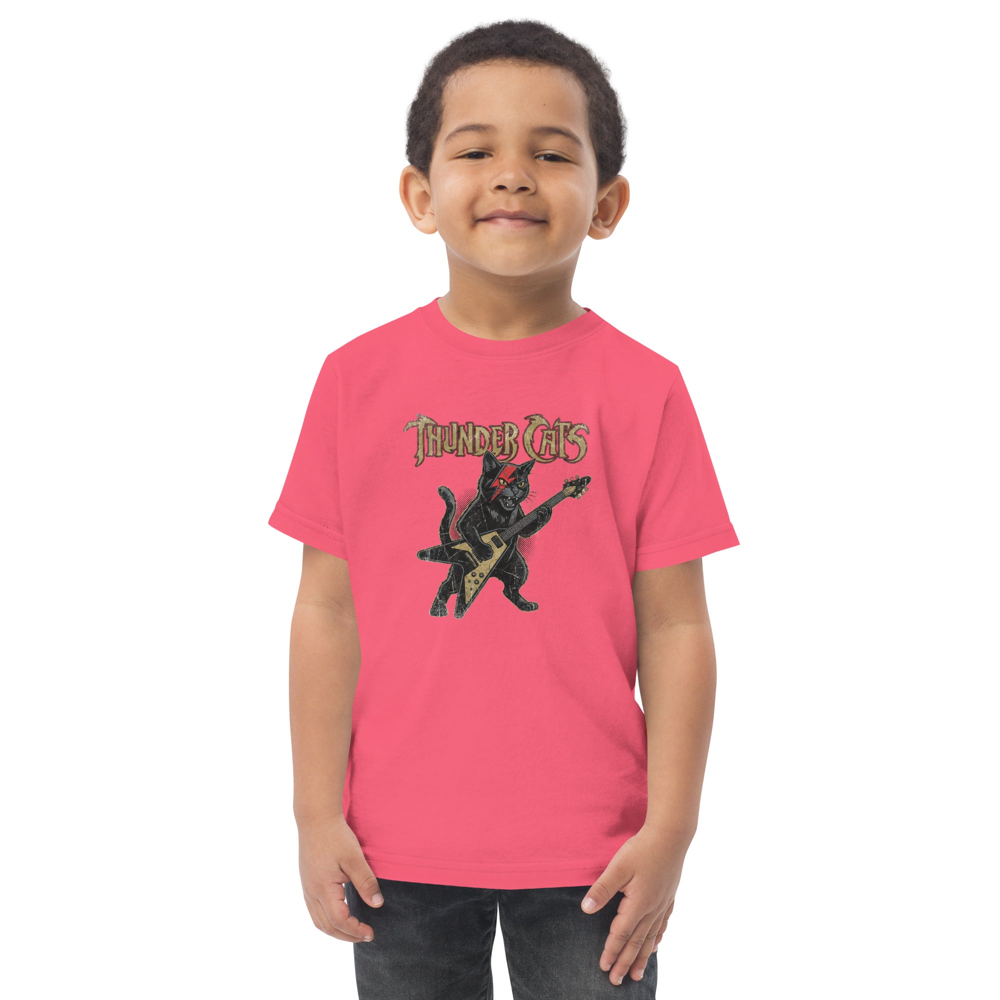 Lightning Bolt Rocker Cat Toddler Jersey T Shirt - View 15