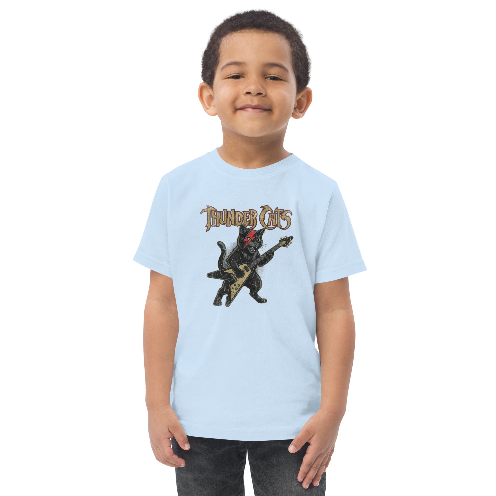 Lightning Bolt Rocker Cat Toddler Jersey T Shirt - View 17