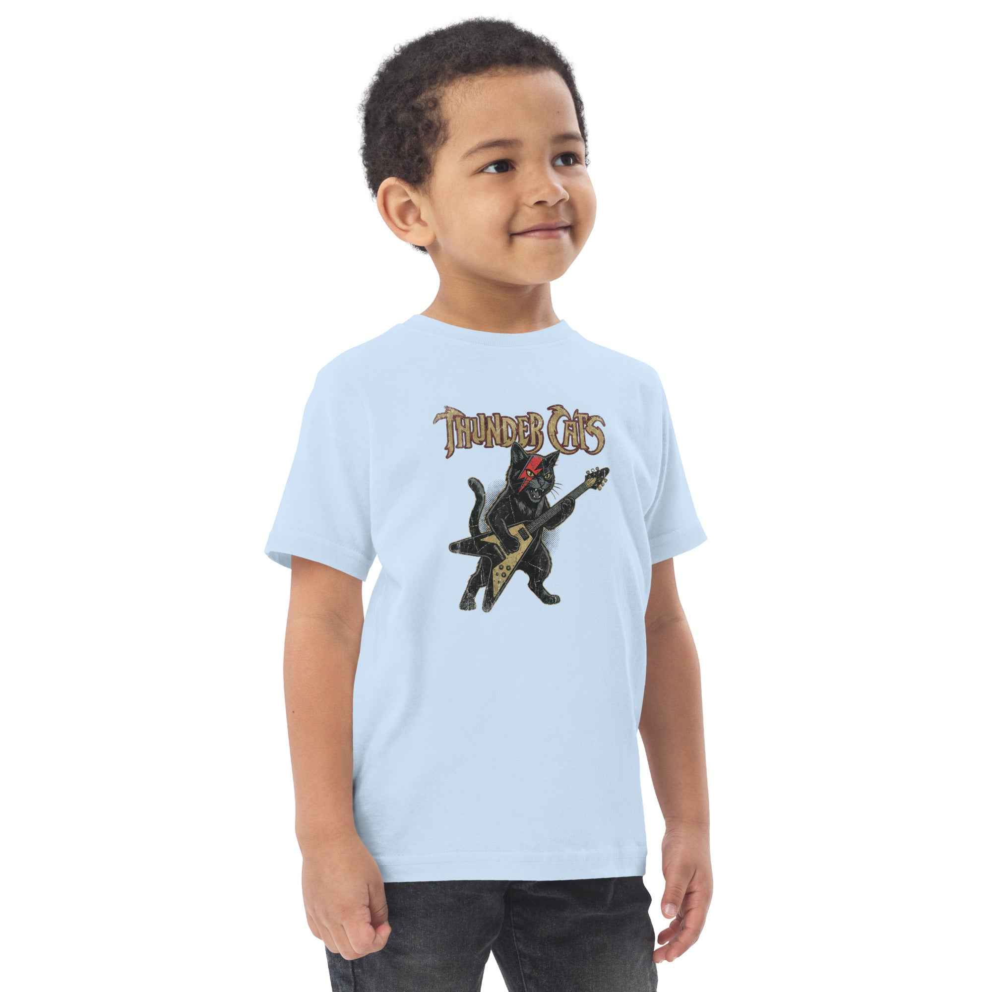 Lightning Bolt Rocker Cat Toddler Jersey T Shirt - View 23