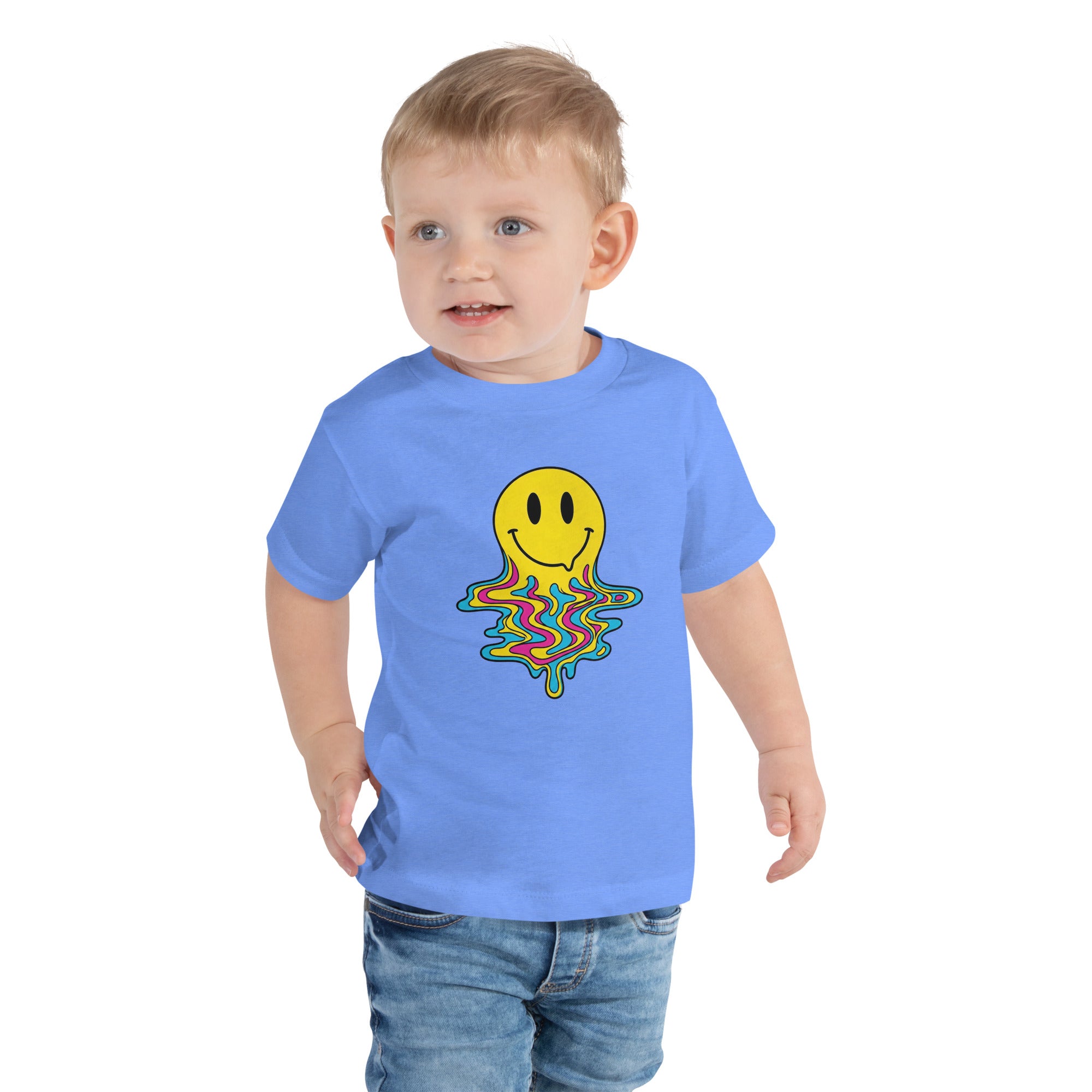 Groovy Smiley Drip Toddler Short Sleeve T Shirt - View 10