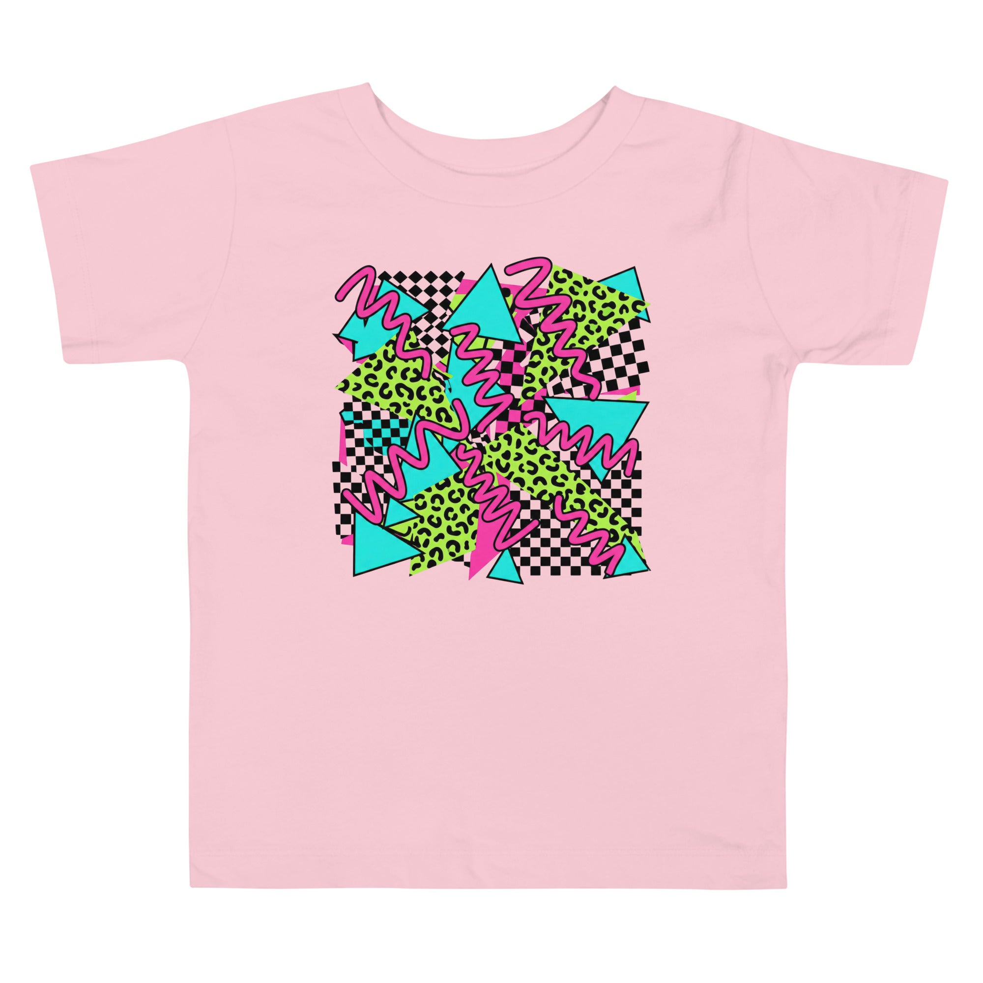 Neon Abstract Retro Blast Toddler Short Sleeve Tee - View 4