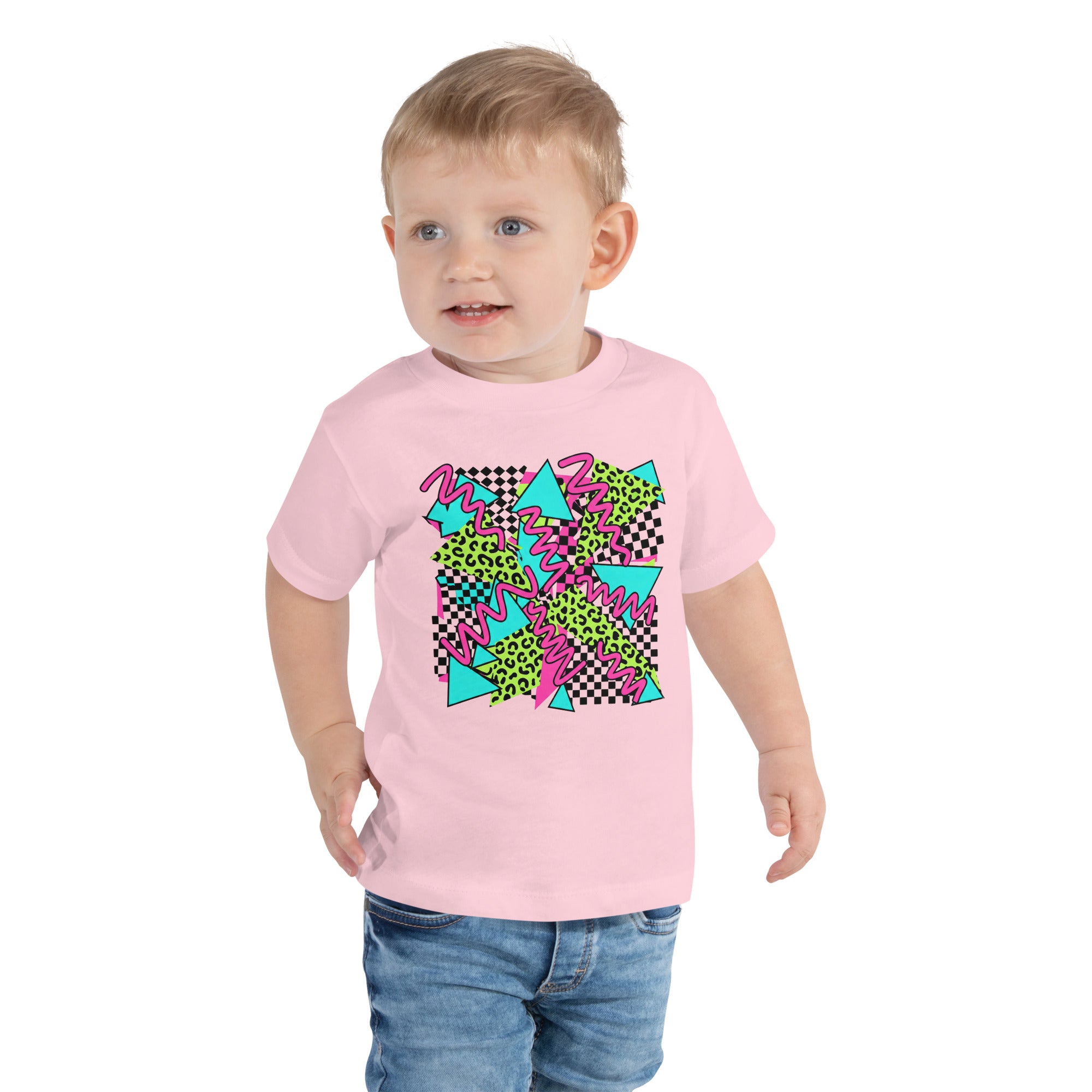 Neon Abstract Retro Blast Toddler Short Sleeve Tee - View 7
