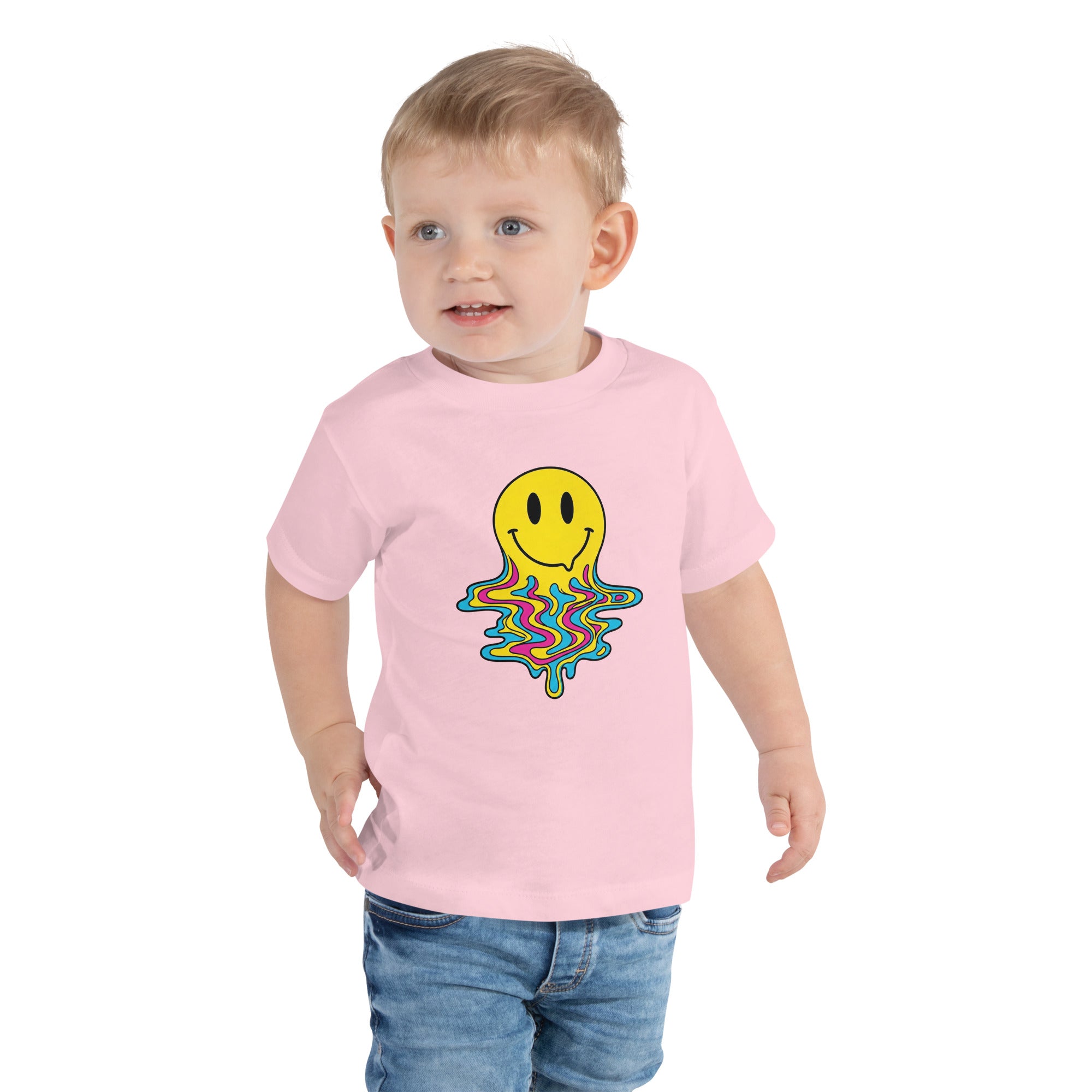Groovy Smiley Drip Toddler Short Sleeve T Shirt - View 11