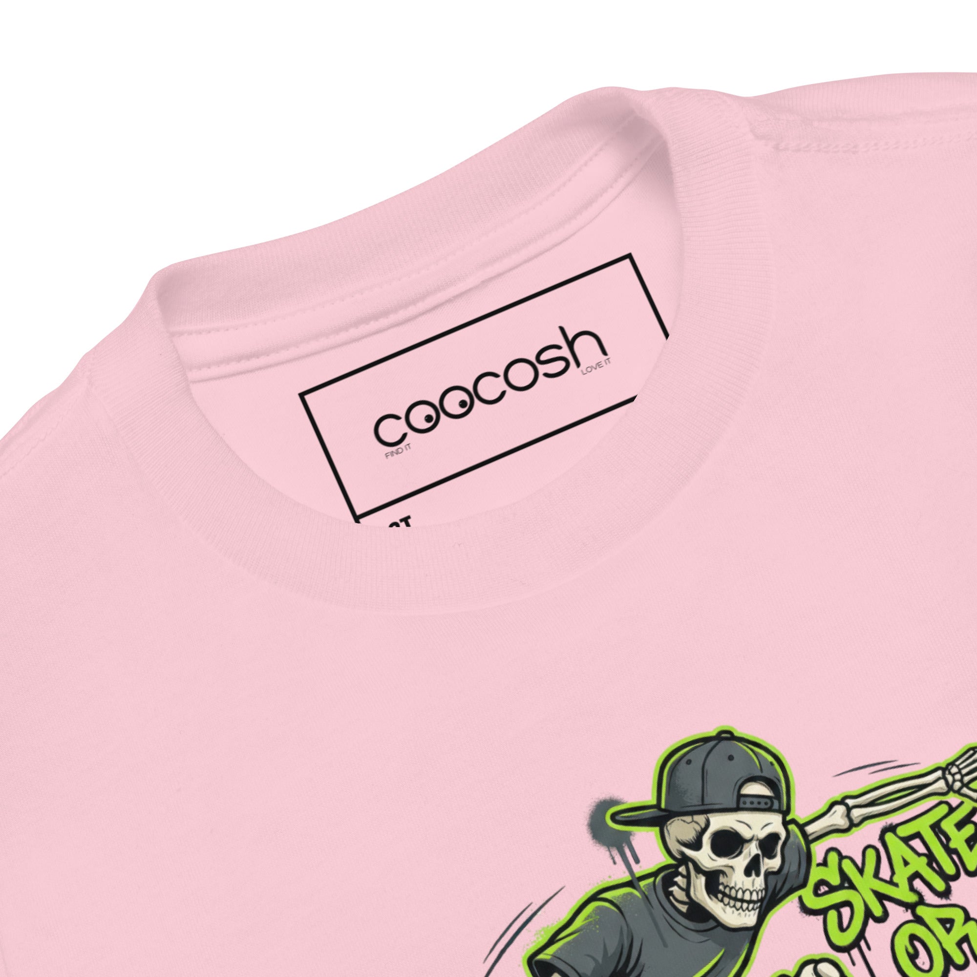Featuring a fun skeleton skater, this Coocosh lime green t-shirt is crafted for toddlers ready to express their style.