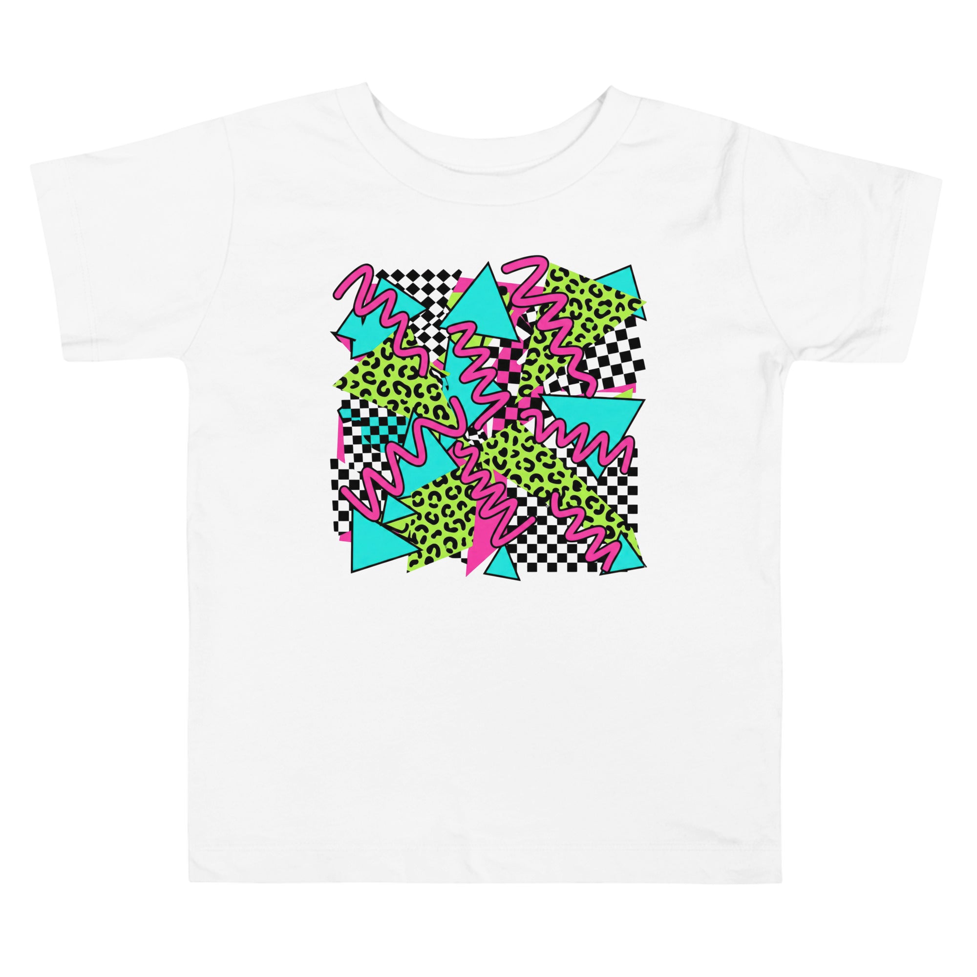 Neon Abstract Retro Blast Toddler Short Sleeve Tee - View 5