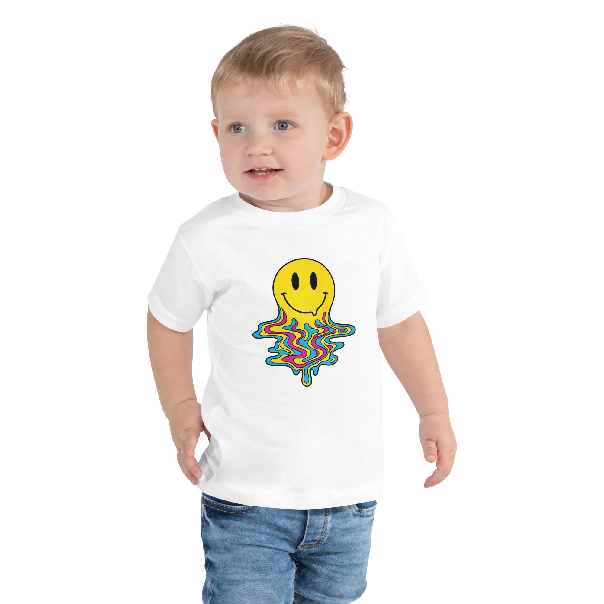 Groovy Smiley Drip Toddler Short Sleeve T Shirt - View 12