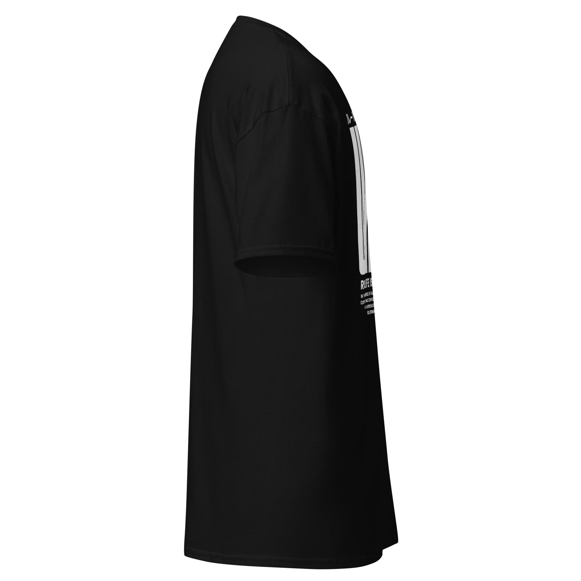 Coocosh's unisex classic tee, featuring a structured black silhouette from the side, is crafted from 100% breathable cotton for all-day comfort. Embrace effortless layering and streetwear style—defy conventions and express individuality without rules.