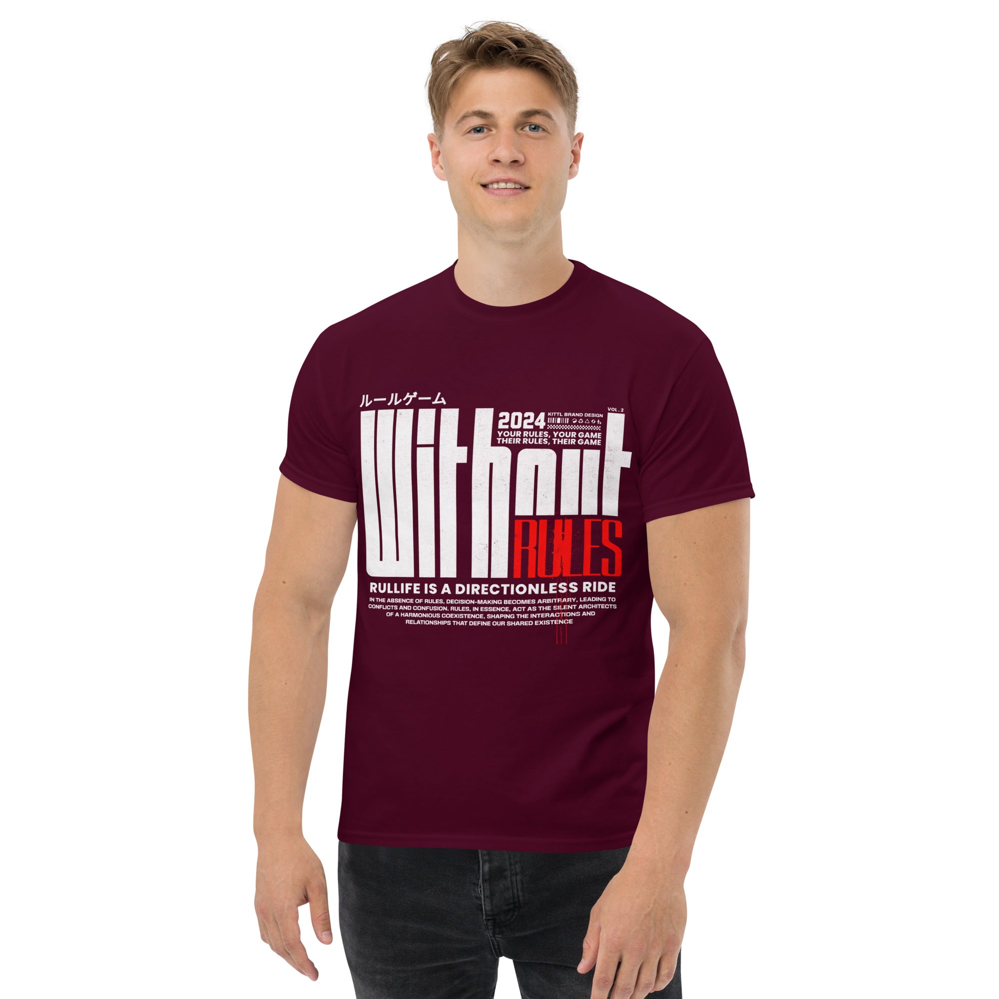 Coocosh unisex maroon classic tee, featuring a stylish design for a bold statement. Made from 100% breathable cotton for all-day comfort, this durable layering essential effortlessly elevates your streetwear game.